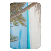 Tropical Beach, Sand, Ozean, Palmen Tree Fun Somme Badematte (Vorderseite Vertikal)