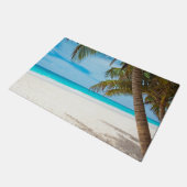 Tropical Beach, Sand, Ozean, Palmen Tree Fun Somme Fußmatte (Schrägansicht)