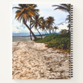 Tropical Beach Sand Palmen personalisieren Notizblock (Rückseite)