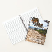 Tropical Beach Sand Palmen personalisieren Notizblock (Innenseite)