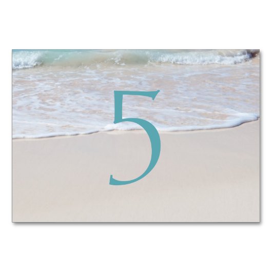 Tropical Beach Sand Tischnummer Cards (Rückseite)