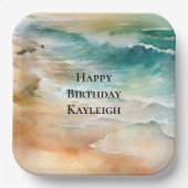 Tropical Beach Sand Türkis Sea Geburtstag Pappteller (Vorderseite)