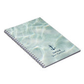 Tropical Beach & Sandy Nautical Custom Bootname Notizblock (Rechte Seite)