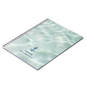 Tropical Beach & Sandy Nautical Custom Bootname Notizblock (Linke Seite)