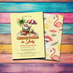 Tropical Beach & Santa Christmas im Juli Party Einladung<br><div class="desc">Ein lustiges Weihnachten im Juli Design mit einem tropischen Strand und Santa! Sie können diese Einladung mit Ihren eigenen Daten personalisieren.</div>