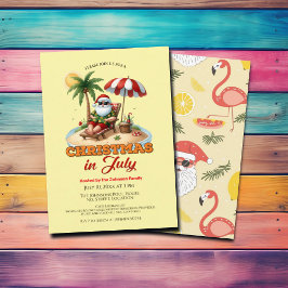 Tropical Beach & Santa Christmas im Juli Party Einladung