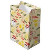 Tropical Beach & Santa Christmas im Juli Party Mittlere Geschenktüte (Vorderseite Schrägansicht)