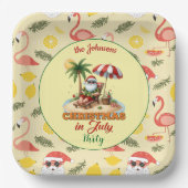 Tropical Beach & Santa Christmas im Juli Party Pappteller (Vorderseite)