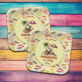 Tropical Beach & Santa Christmas im Juli Party Pappteller