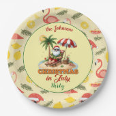 Tropical Beach & Santa Christmas im Juli Party Pappteller (Vorderseite)