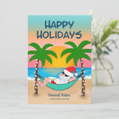Tropical Beach Santa Hammock Weihnachten (Stehend Vorderseite)