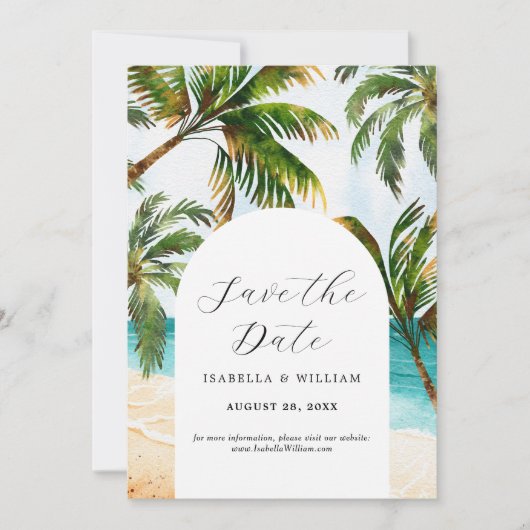 Tropical Beach Save the Date (Vorderseite)