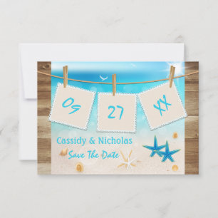 Tropical Beach Save the Date Card