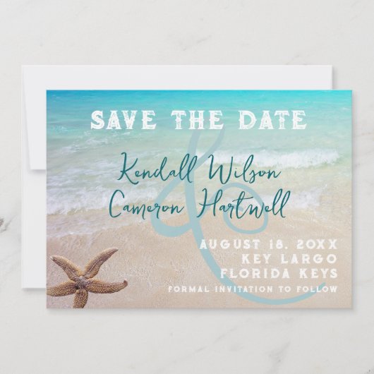 Tropical Beach Save the Date Einladung (Vorderseite)