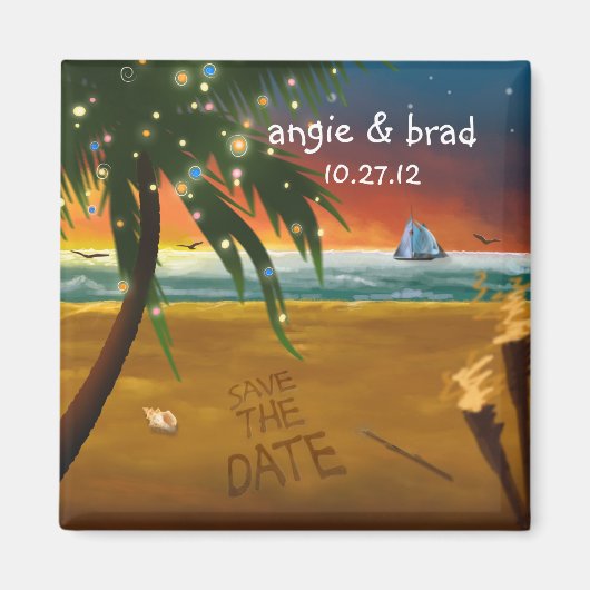 Tropical Beach Save the Date Magnet (Vorne)