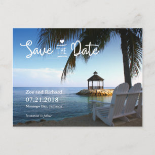 Tropical Beach Save the Date Postcard Ankündigungspostkarte