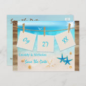 Tropical Beach Save the Date Postcard Ankündigungspostkarte (Vorne/Hinten)