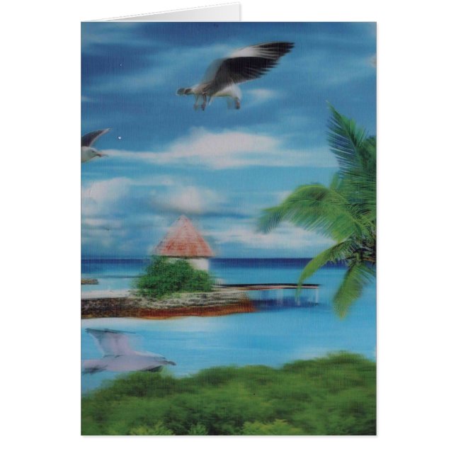 Tropical Beach Scene Art Print (Vorne)