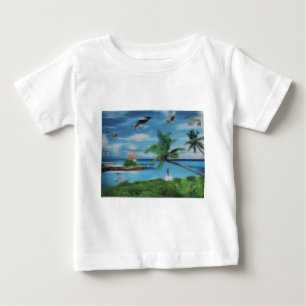 Tropical Beach Scene Art Print Baby T-shirt