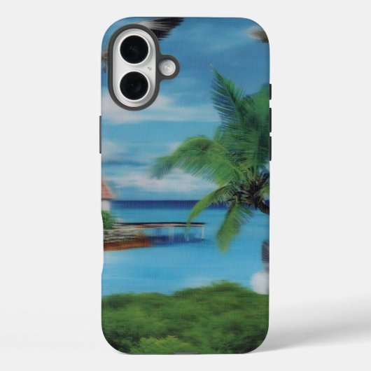 Tropical Beach Scene Art Print Case-Mate iPhone Hülle (Rückseite)