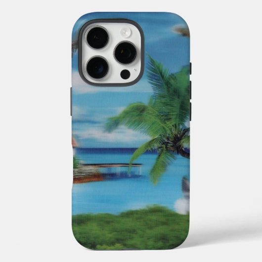 Tropical Beach Scene Art Print Case-Mate iPhone Hülle (Rückseite)