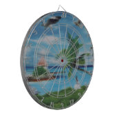 Tropical Beach Scene Art Print Dartscheibe (Vorderseite Links)