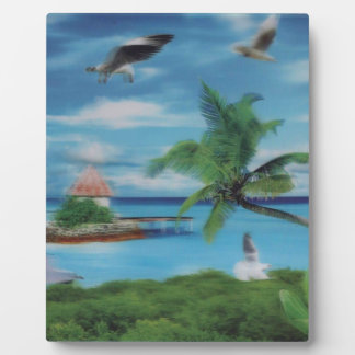 Tropical Beach Scene Art Print Fotoplatte