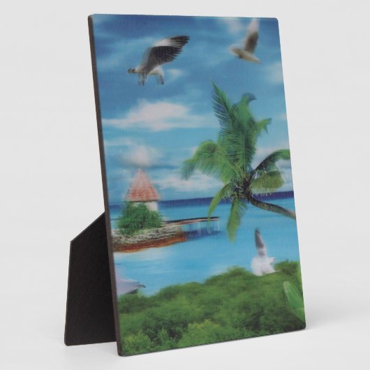 Tropical Beach Scene Art Print Fotoplatte (Seite)