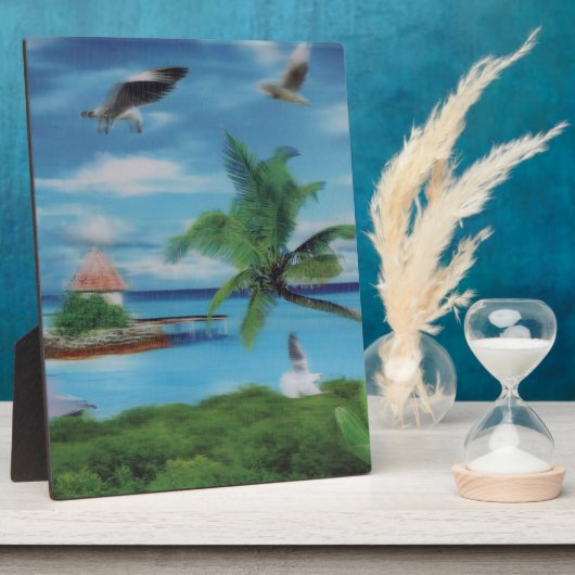 Tropical Beach Scene Art Print Fotoplatte (Seite)