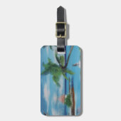 Tropical Beach Scene Art Print Gepäckanhänger (Vorderseite vertikal)