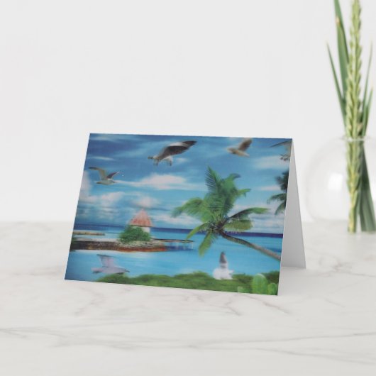 Tropical Beach Scene Art Print Karte (Vorderseite)
