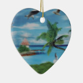 Tropical Beach Scene Art Print Keramikornament (Rechts)