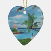 Tropical Beach Scene Art Print Keramikornament (Links)