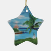 Tropical Beach Scene Art Print Keramikornament (Rechts)