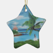 Tropical Beach Scene Art Print Keramikornament (Links)