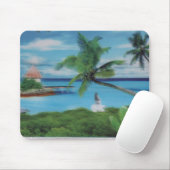 Tropical Beach Scene Art Print Mousepad (Mit Mouse)