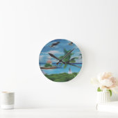 Tropical Beach Scene Art Print Runde Wanduhr (Zuhause)