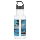 Tropical Beach Scene Art Print Trinkflasche (Rückseite)