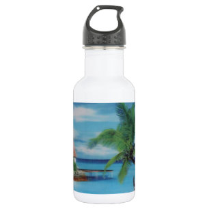 Tropical Beach Scene Art Print Trinkflasche