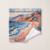 Tropical Beach Scene Handtuch Badhandtuch Set (Waschlappen)
