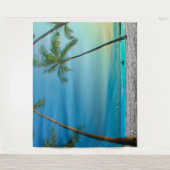 Tropical Beach Scene Palm Trees Hawaii Wandteppich (Vorderseite)