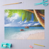 Tropical Beach Scene Palmen Tree Decoupage Seidenpapier (Basteln)