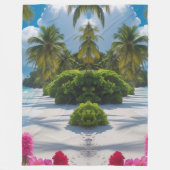 Tropical Beach Scene Throw Blanket Fleecedecke (Vorderseite)