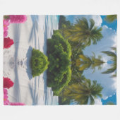 Tropical Beach Scene Throw Blanket Fleecedecke (Vorderseite (Horizontal))