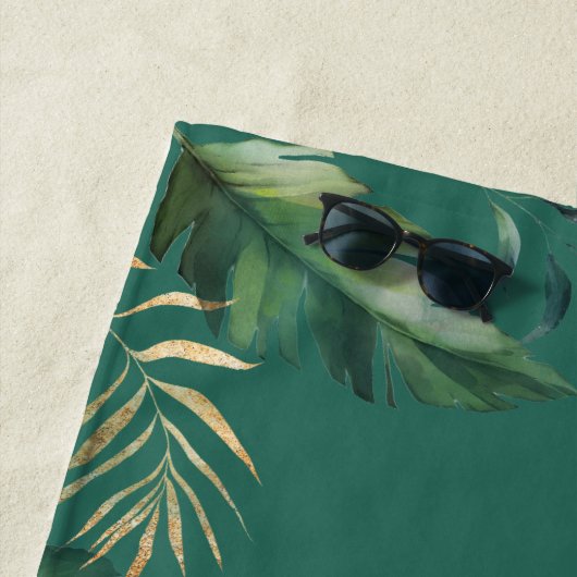 Tropical Beach Script Botanical Custom Strandtuch (Beispiel)