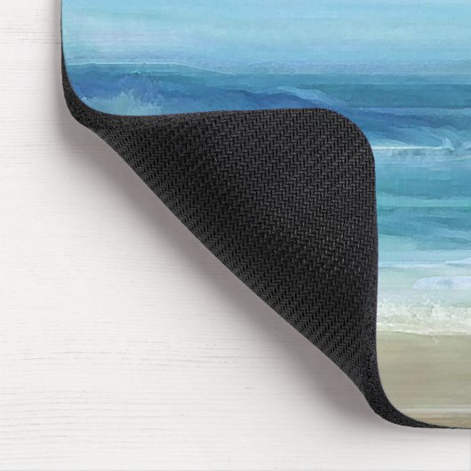 Tropical Beach Sea Blue Ocean Waves Wasserfarbe Mousepad (Ecke)