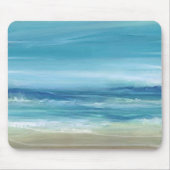 Tropical Beach Sea Blue Ocean Waves Wasserfarbe Mousepad (Vorne)
