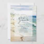 Tropical Beach Sea Brautparty Einladung (Vorderseite)