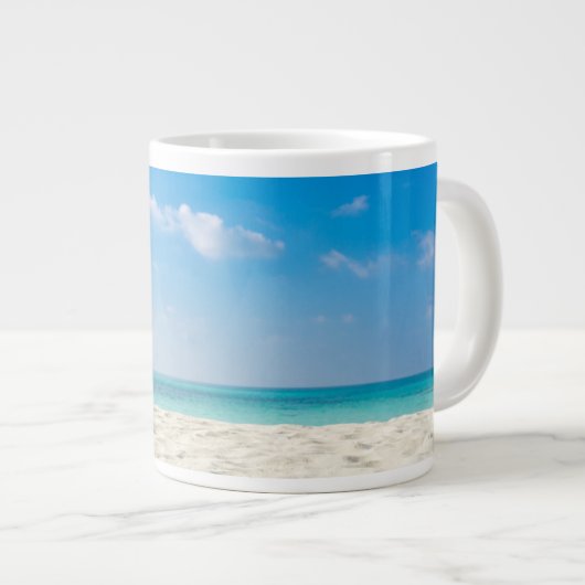 Tropical Beach Sea Sand Sky & Summer Day Jumbo-Tasse (Vorderseite Rechts)