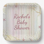 Tropical Beach Seashell Baby Dusche Boho Chic Pappteller (Vorderseite)